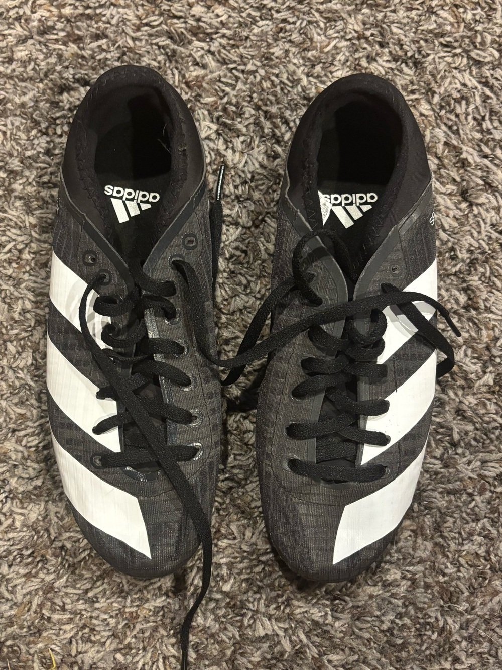 Adidas Black & White Track Sprint Spikes
